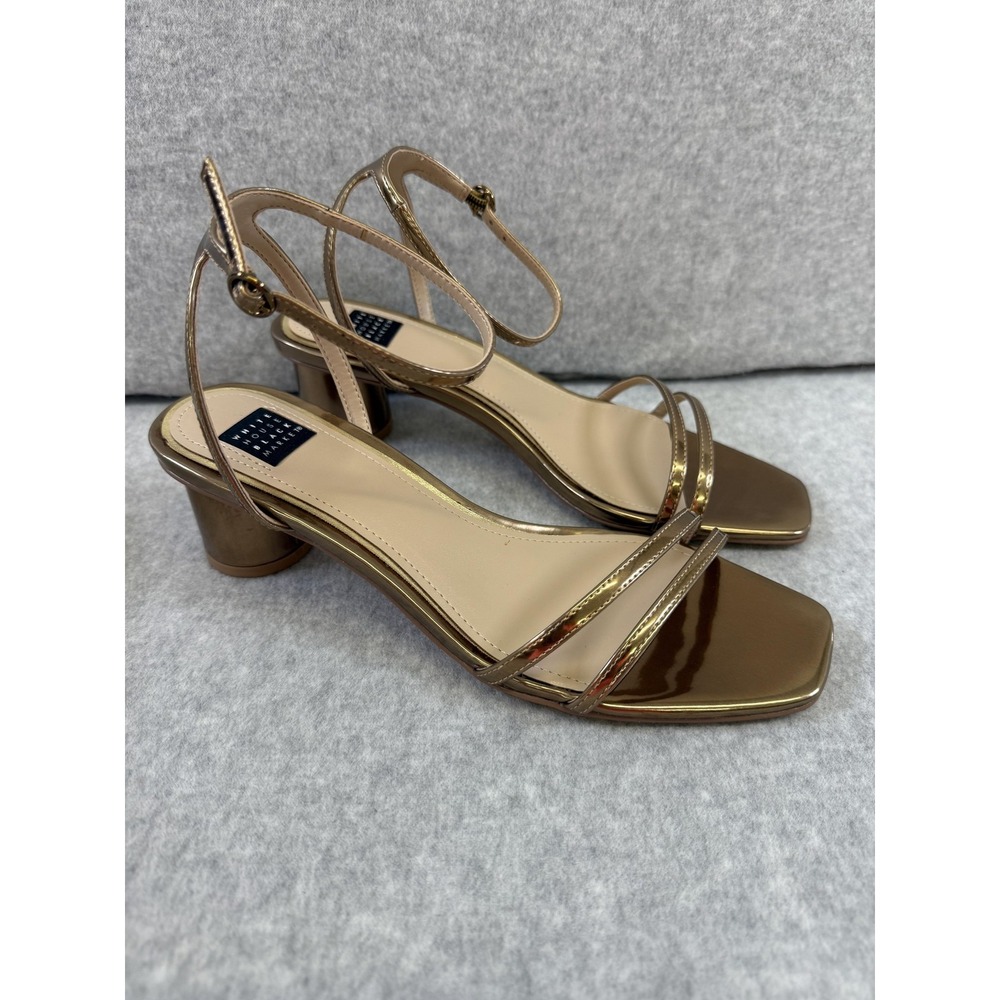 White House Black Market Shoes Womens Size 8 Cindy Strappy Sandal Block Heel‎